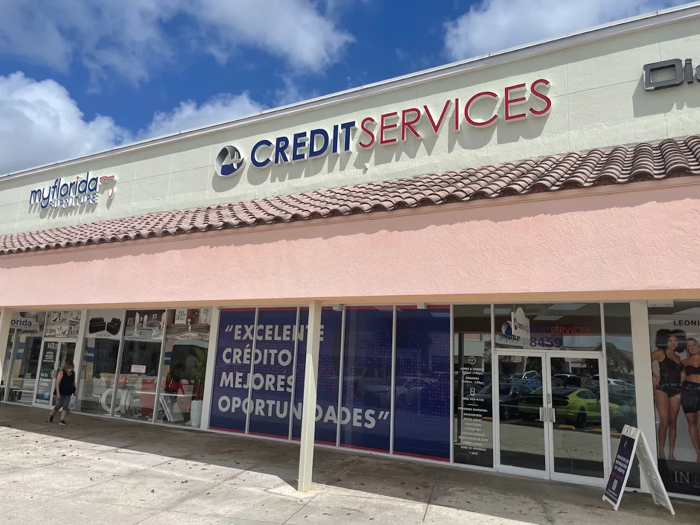 The A Plus Credit Services storefront on Coral Way, Miami